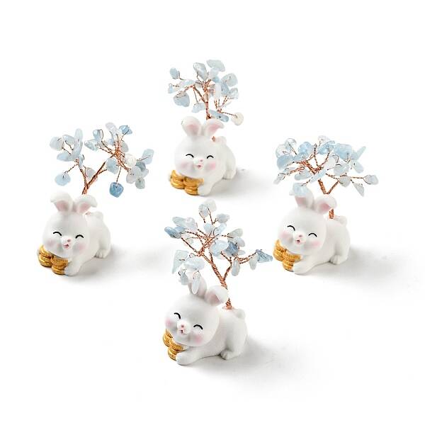 Natural Aquamarine Tree Display Decorations