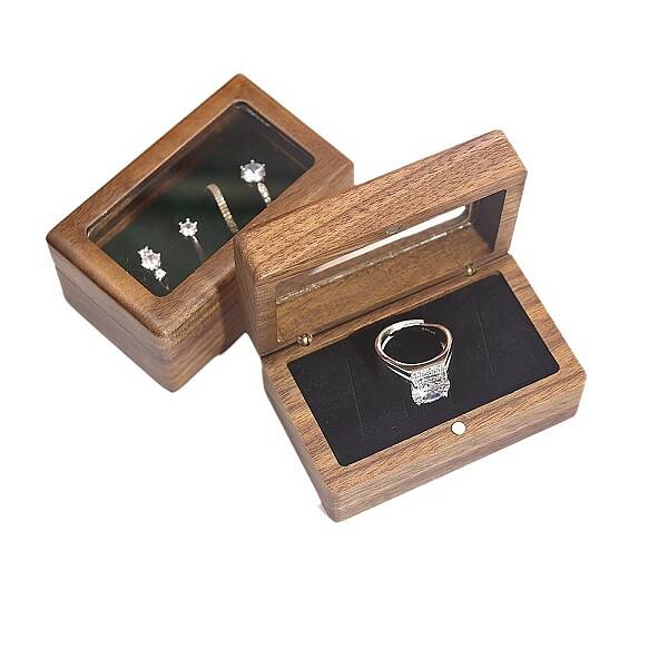 Wooden Ring Boxes with Magnetic Clasp