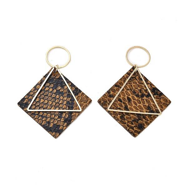 Brass with PU Leather Pendants