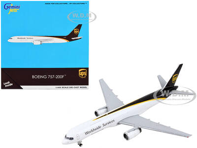 Boeing 757-200F Commercial Aircraft UPS (United Parcel Service) - Worldwide Services White and Dark Brown 1/400 Diecast M...