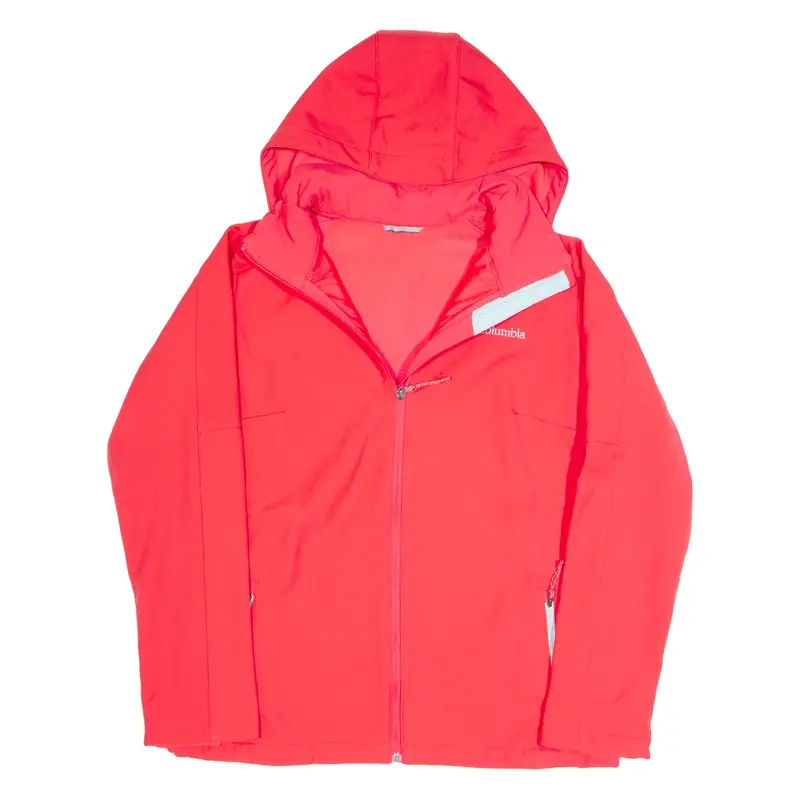 COLUMBIA Fleece Lined Womens Jacket Red Hooded L