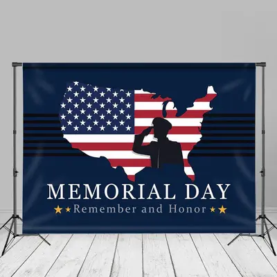 USA Territory Flag Dark Blue Memorial Day Backdrop - Aperturee