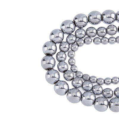 3 Sizes Electroplated Non-magnetic Synthetic Hematite Beads