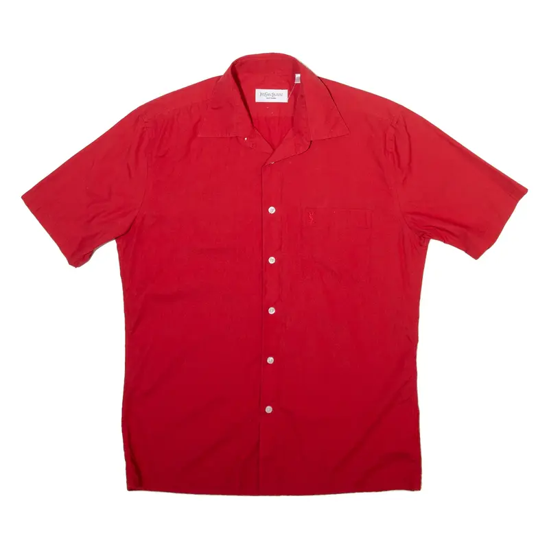 YVES SAINT LAURENT Mens Plain Shirt Red M