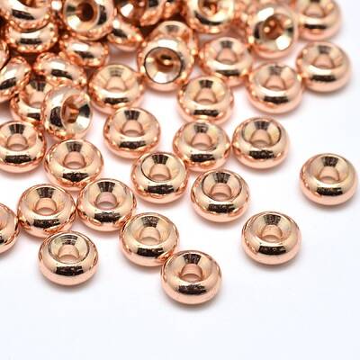 Rack Plating Brass Flat Round Spacer Beads