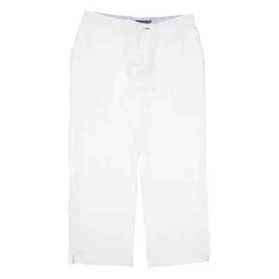 TOMMY HILFIGER Golf Trousers White Loose Straight Mens W34 L27