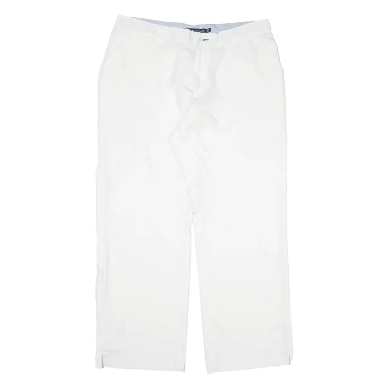 TOMMY HILFIGER Golf Trousers White Loose Straight Mens W34 L27