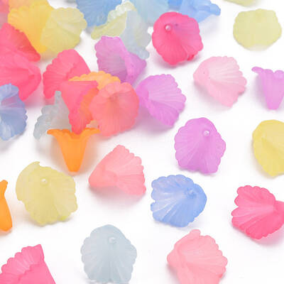 Frosted Acrylic Bead Caps