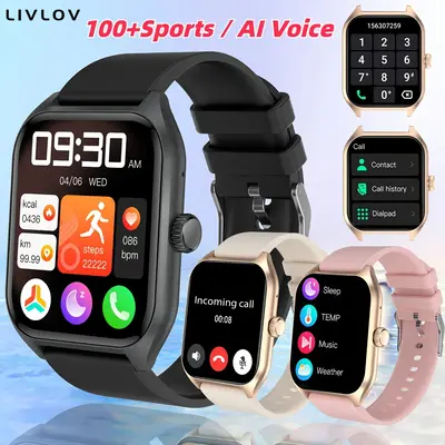 AI Voice Assistant Wearable Multifunctional Smart watch for Men Women, Fitness with Heart Rate/Sleep Monitoring/Information A...