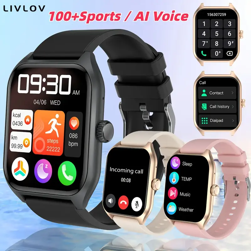 AI Voice Assistant Wearable Multifunctional Smart watch for Men Women, Fitness with Heart Rate/Sleep Monitoring/Information A...