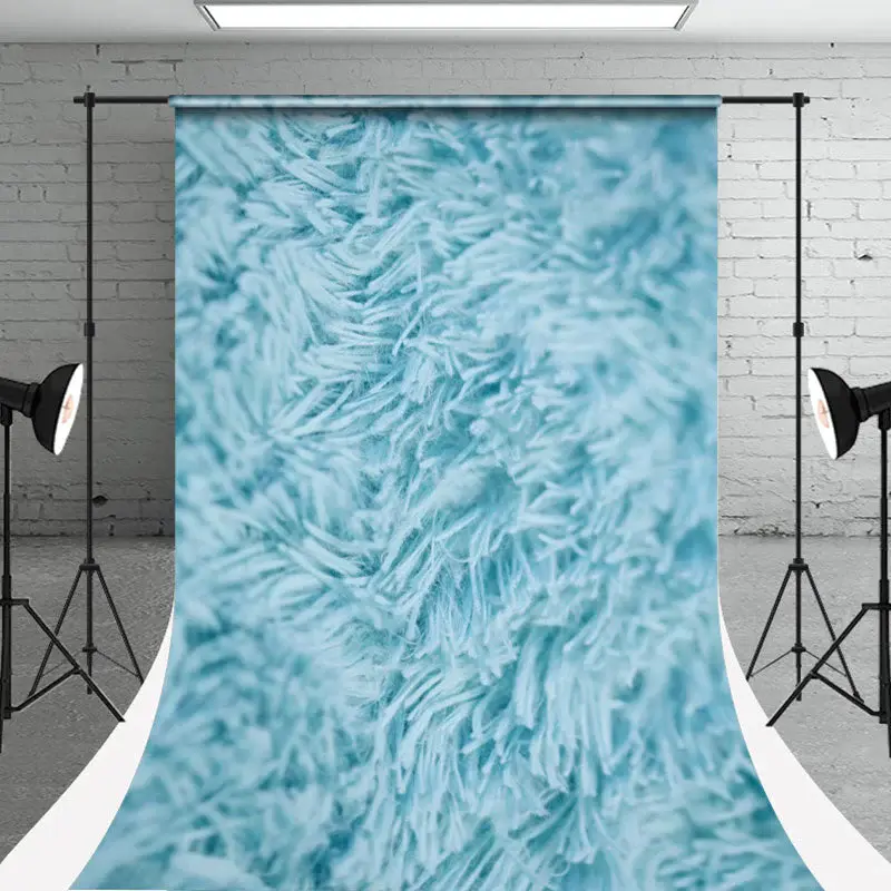 Blue Realistic Fur Bokeh Art Sweep Photo Backdrop - Aperturee