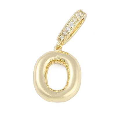Brass Micro Pave Clear Cubic Zirconia Pendants