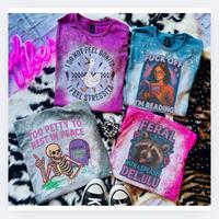 2 for 24 Bleached T-Shirt - You Pick The Category - Bleached Shirt - Petty, Mama, Faith, Spooky, Horror