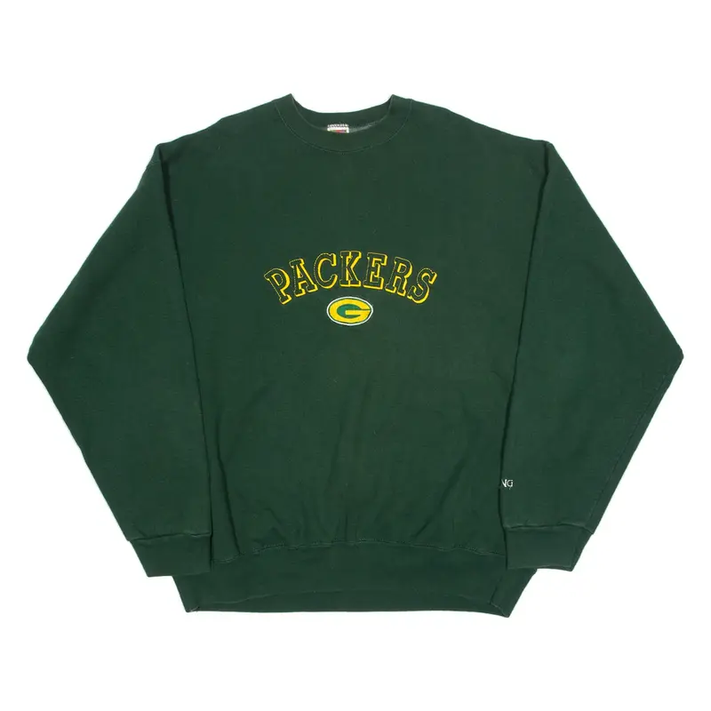 FRUIT OF THE LOOM Green Bay Packers Mens Sweatshirt Green USA 2XL