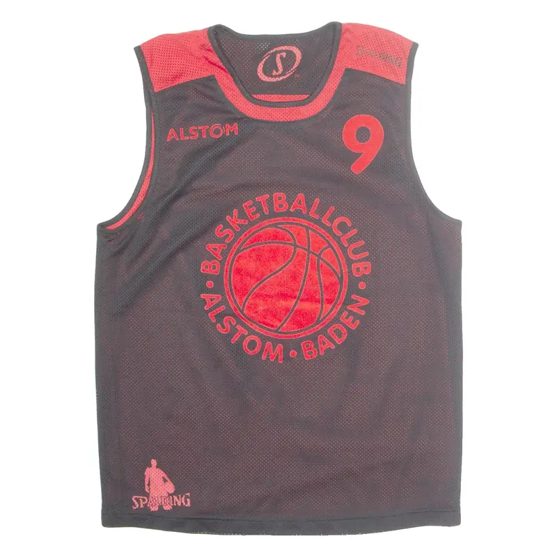 SPALDING Basketball Reversible Mens Jersey Red Sleeveless USA V-Neck S