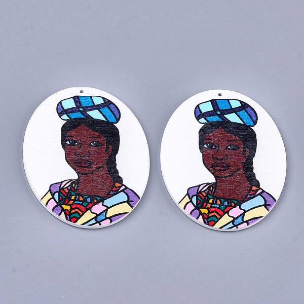 Printed Wooden Big Pendants