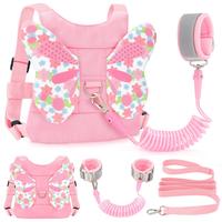 Pink Toddler Leash Anti-Lost Safety Harness for Kids, Girls, and Toddlers with Anti-Lost Wrist Link