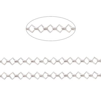 Non-Tarnish 304 Stainless Steel Rhombus & Oval Link Chains