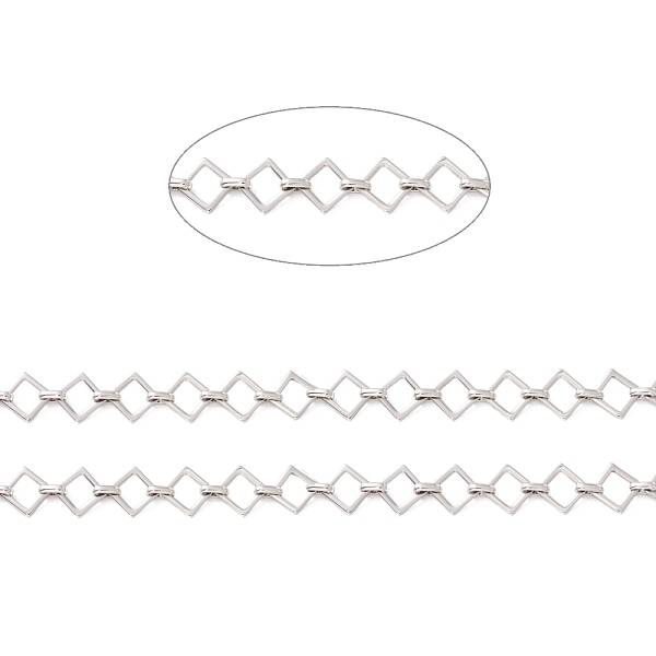 Non-Tarnish 304 Stainless Steel Rhombus & Oval Link Chains