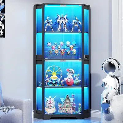 MIIFUNY Display Cabinet with Glass Doors, 65\