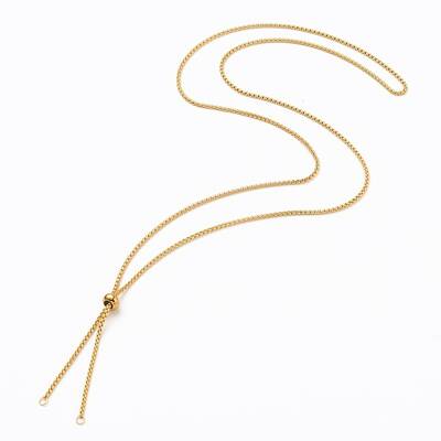 Ion Plating(IP) 304 Stainless Steel Box Chain Slider Necklace Making