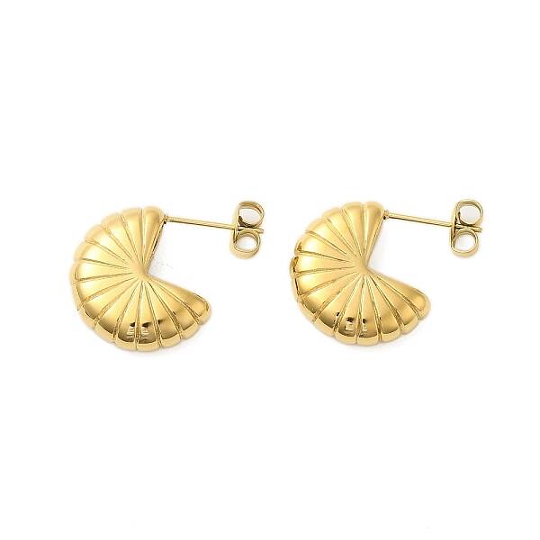 304 Stainless Steel Fan-shaped Stud Earrings for Women