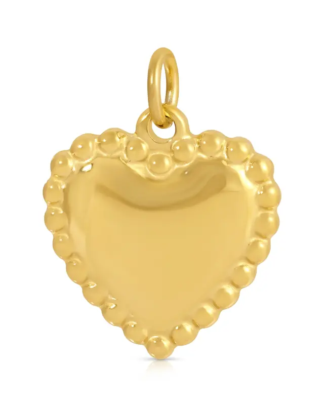 Dots Heart Charm | Metal Color: Gold