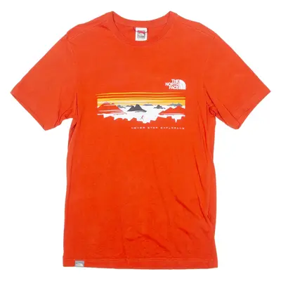 THE NORTH FACE Mens T-Shirt Orange Crew Neck XS