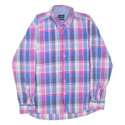 MCGREGOR Mens Shirt Blue Check Long Sleeve XL
