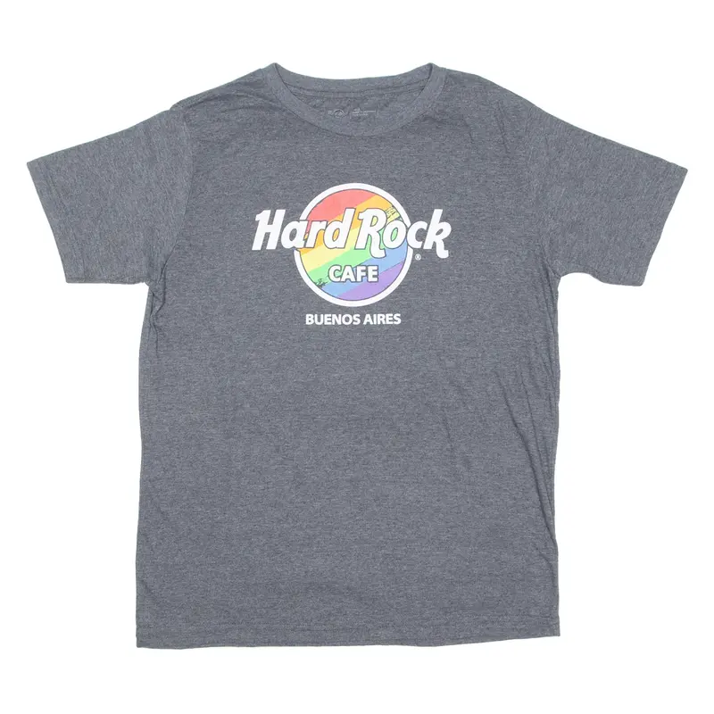 HARD ROCK CAFE Buenos Aires Mens T-Shirt Grey Crew Neck M