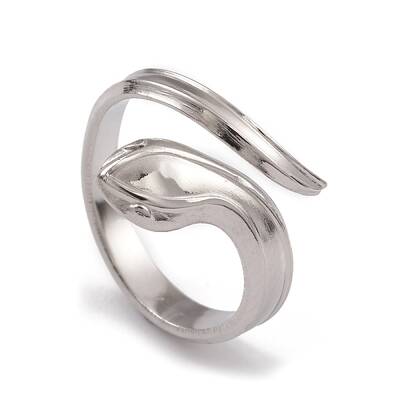 Non-Tarnish 304 Stainless Steel Snake Open Cuff Rings for Women