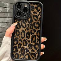 Leopard Print Pattern Case for iPhone 16 15 14 Pro Max 13 12 11 XR XS Plus Shockproof Full Camera Protection Durable slim Sil...