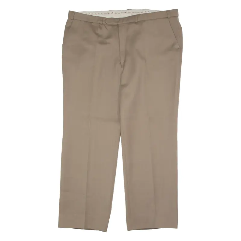 CREATION MANOR Mens Trousers Beige Regular Wide-Leg 90s W42 L30