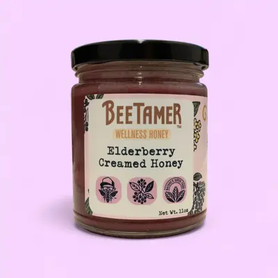 BeeTamer's Elderberry – Raw Creamed Honey with Elderberry 11oz