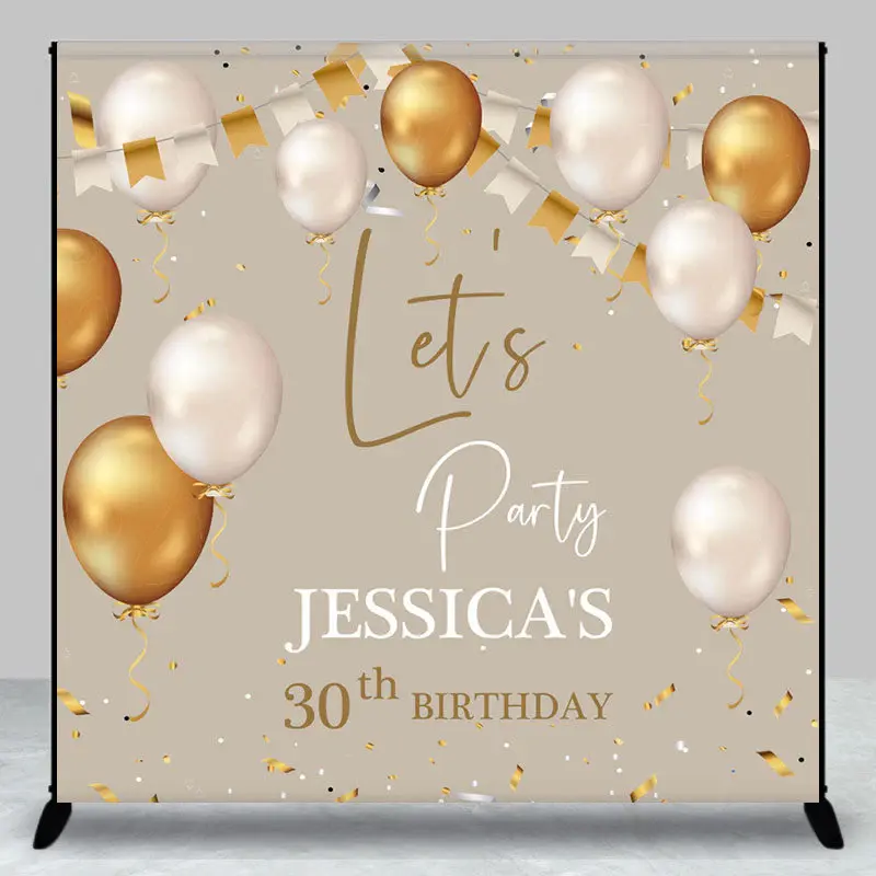 Aperturee Balloons Lets Party Custom 30th Birthday Backdrop - Aperturee
