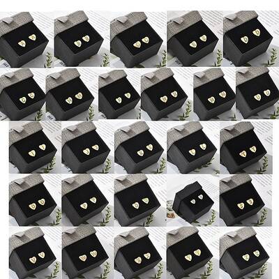 Rack Plating Brass Micro Pave Clear Cubic Zirconia Stud Earrings