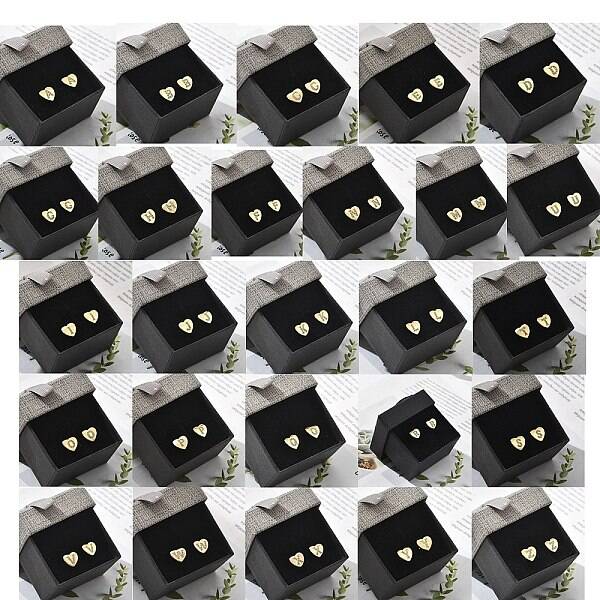 Rack Plating Brass Micro Pave Clear Cubic Zirconia Stud Earrings