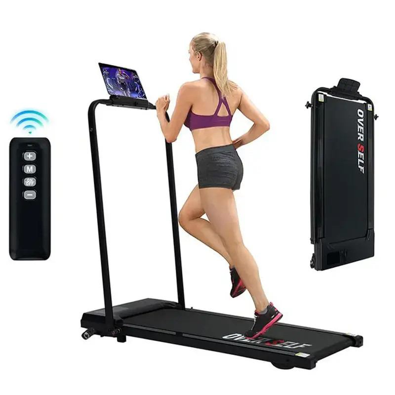 【Fallfreshness】OVER SELF Folding Treadmill with Handrail, Walking Mat Treadmill with 300 lbs Portable Treadmill for Easy ...