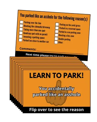 You Parked Like an 4ssh0le Cards (100 cards) raunchy card