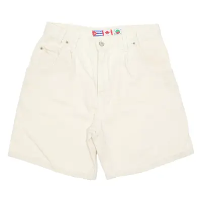 SILVER FERDY Womens Denim Shorts Cream M W31