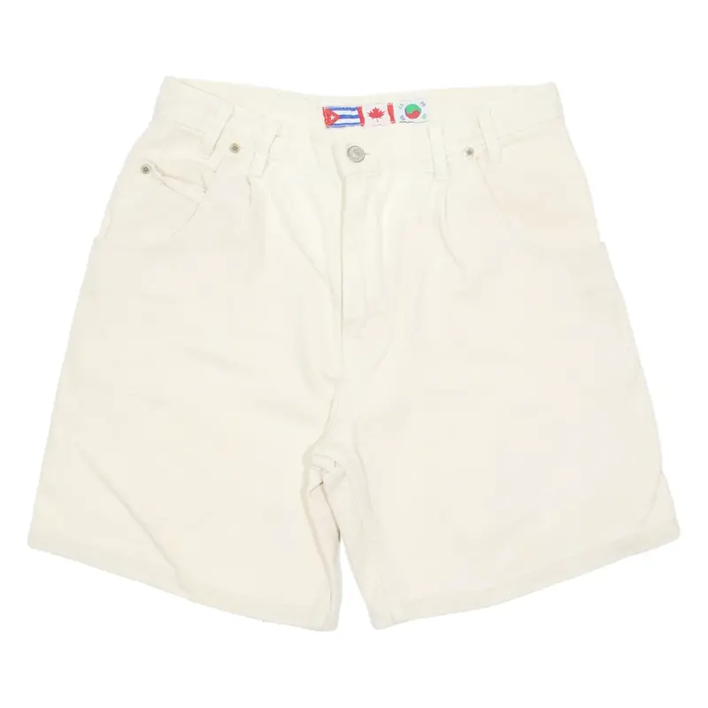 SILVER FERDY Womens Denim Shorts Cream M W31