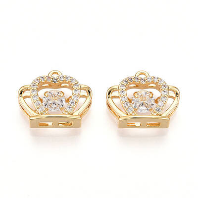 Brass Micro Pave Cubic Zirconia Charms
