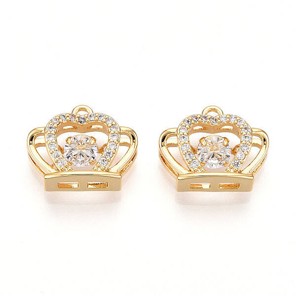 Brass Micro Pave Cubic Zirconia Charms