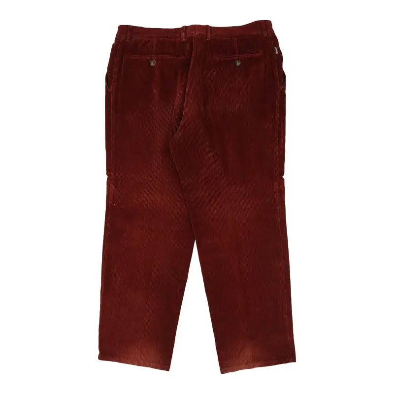 Barbour Cord Trousers - 38W 32L Burgundy Cotton