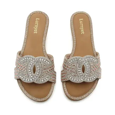 Women's Fashionable Plain Color Slide Sandals: Casual and Comfortable for Beach Vacations, Work, and Daily WearStep into Summ...