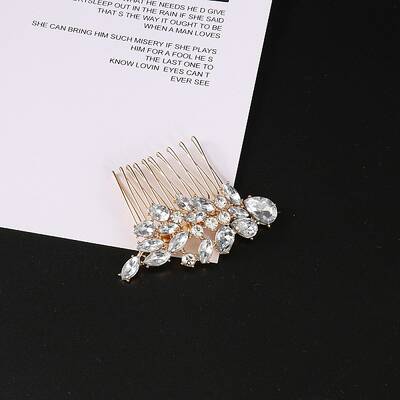 Flower Alloy Rhinestone Hair Combs