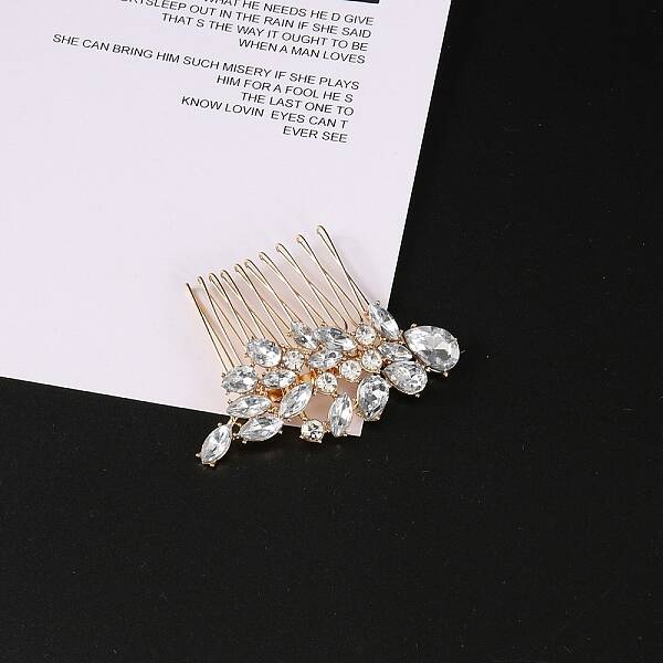 Flower Alloy Rhinestone Hair Combs