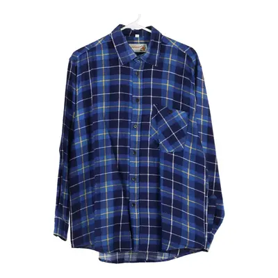 Mexican Checked Flannel Shirt - Medium Navy Cotton