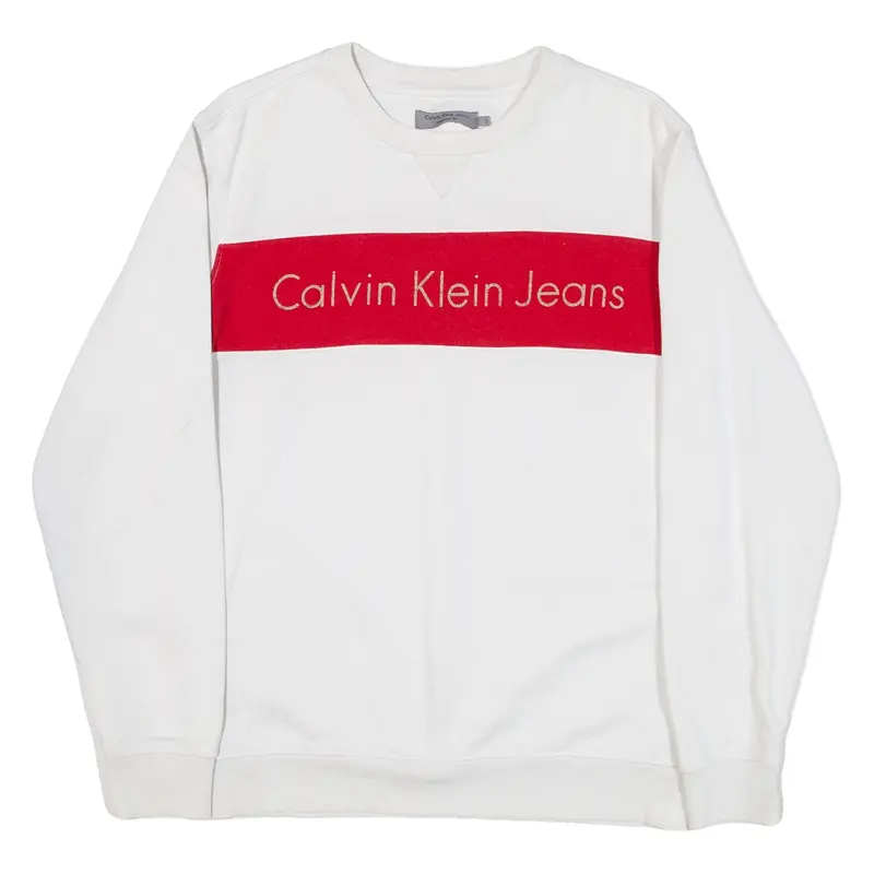 CALVIN KLEIN JEANS Womens Sweatshirt White S