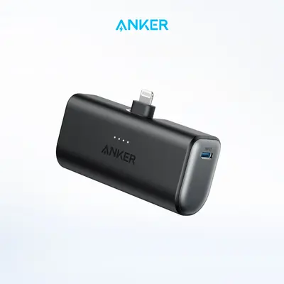 ANKER Nano Portable Charger for iPhone, with Built-in MFi Certified Lightning Connector, Power Bank 5,000mAh 12W, Compatible ...